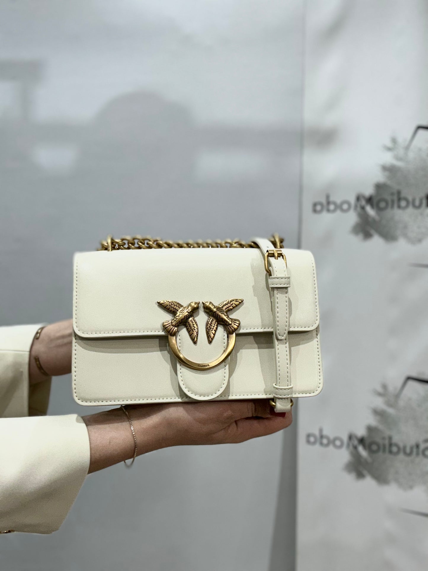 Pinko Bag love one classic simply vitello seta