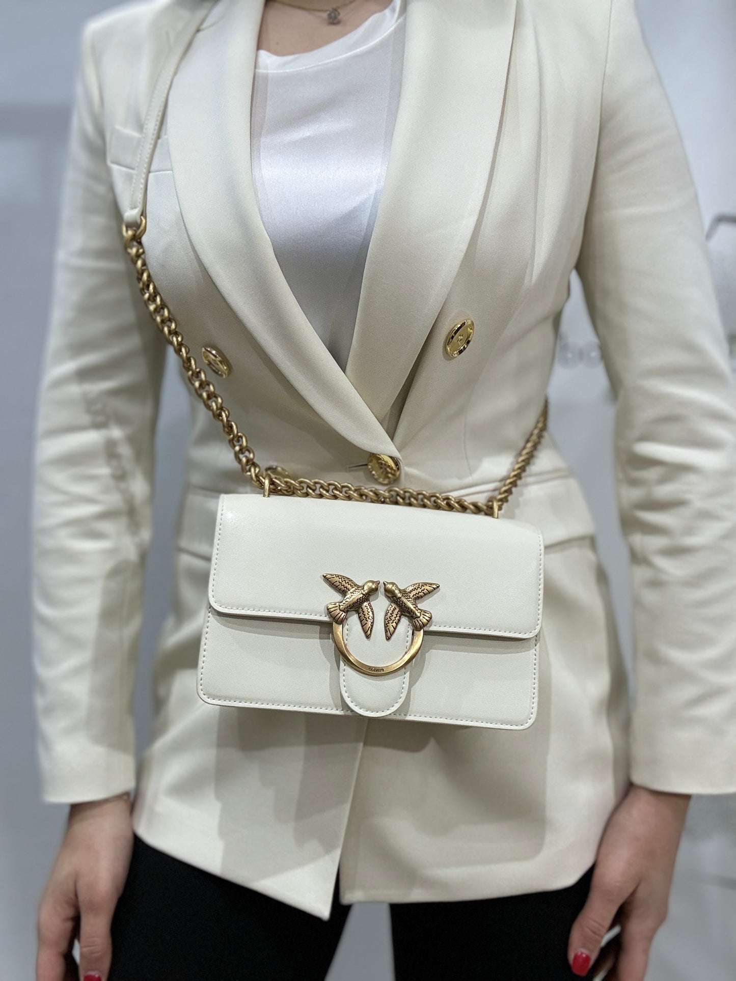 Pinko Bag love one classic simply vitello seta