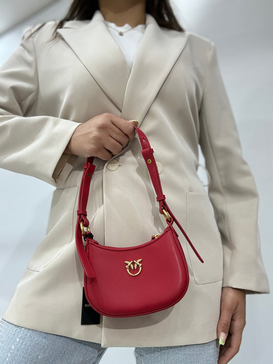 Pinko bag half moon baby vitello seta