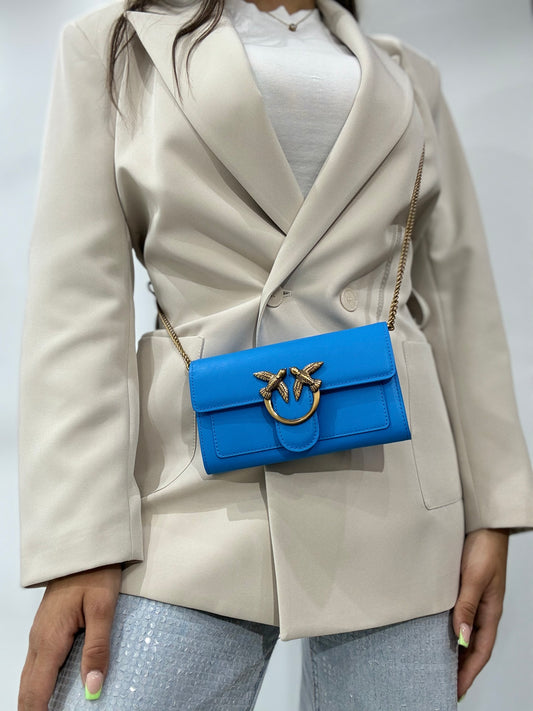 Pinko bag love icon wallet azzurro dresda