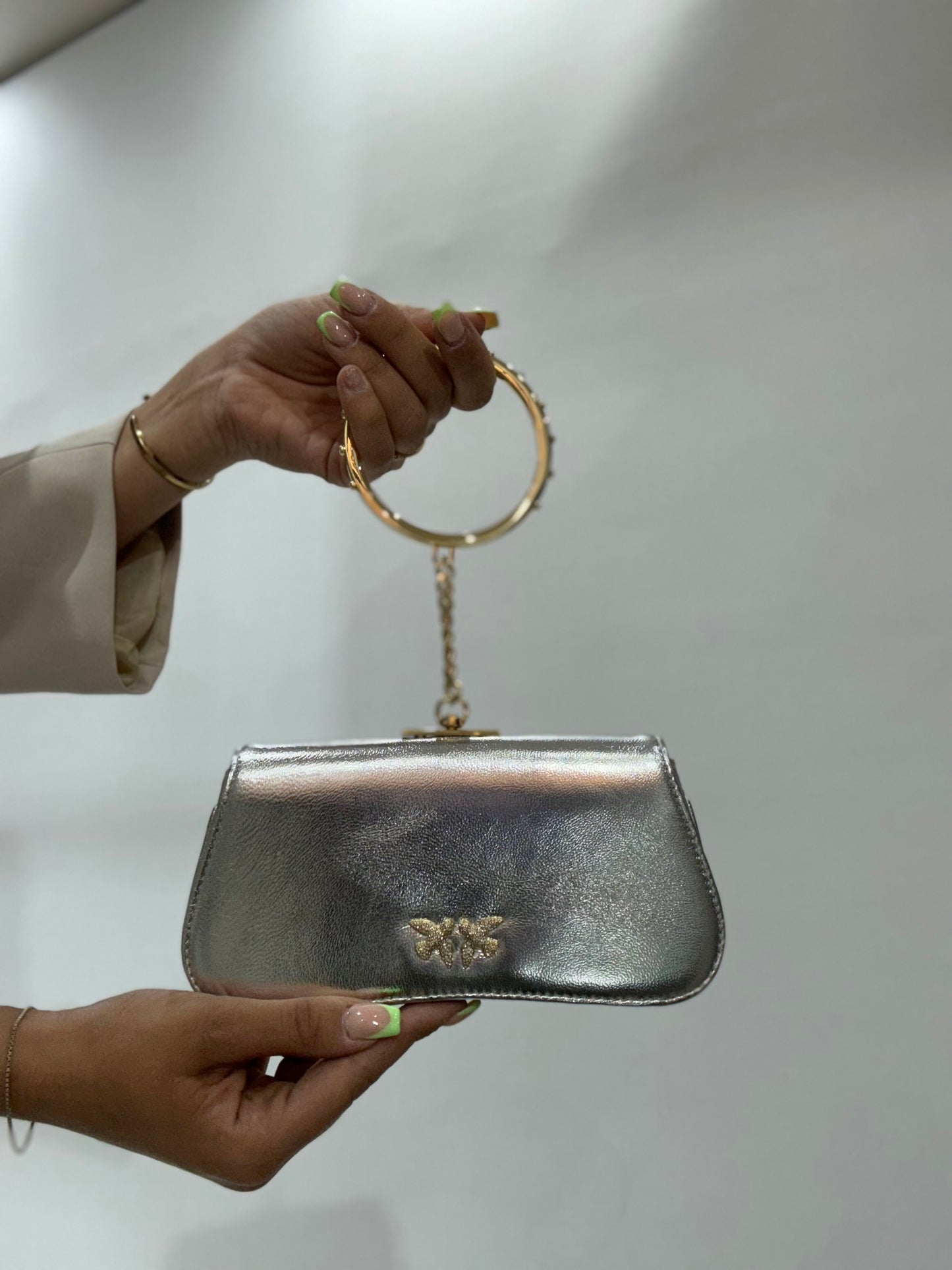 Pinko bag marpesia clutch nappa laminata
