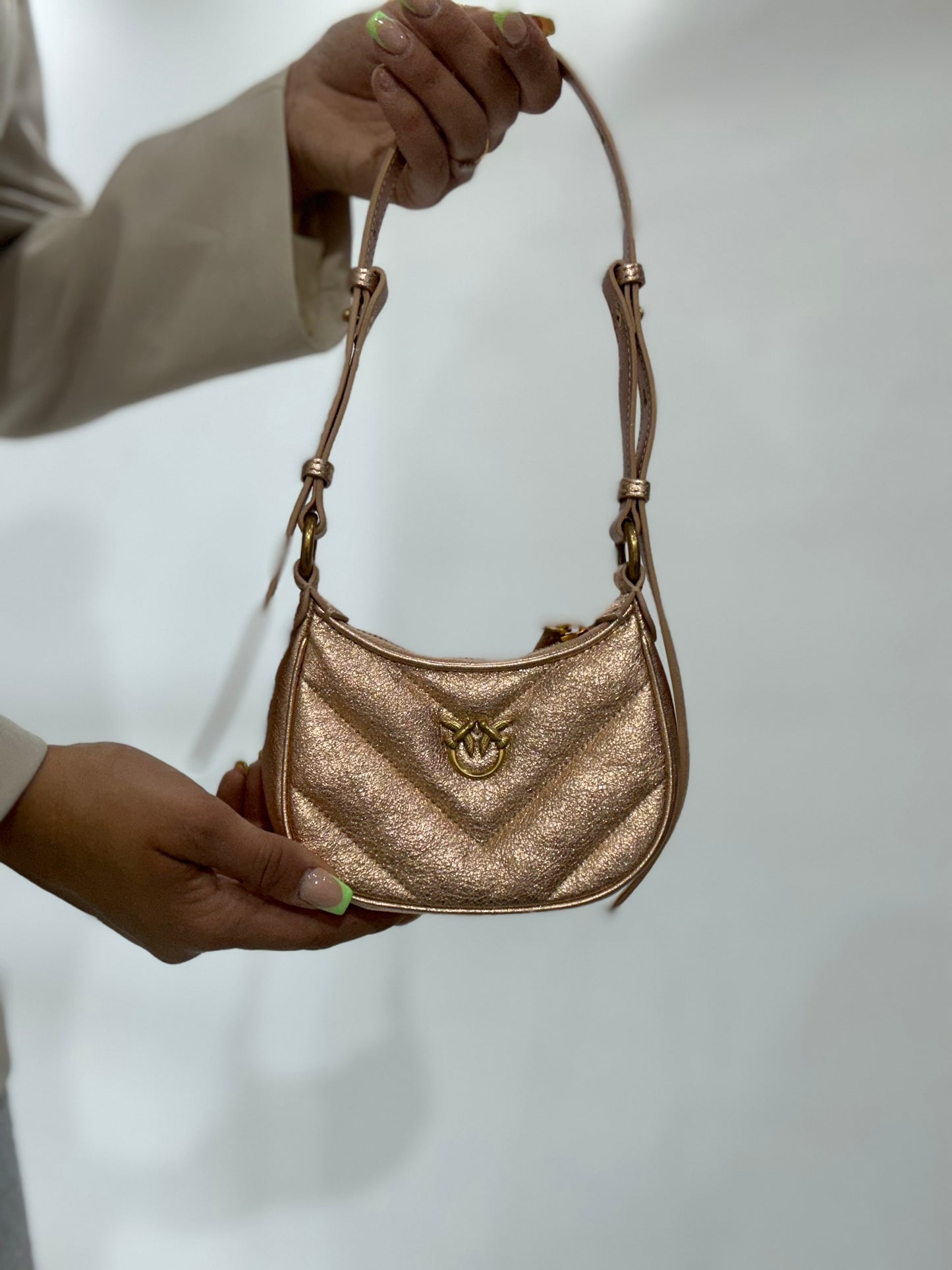 Pinko Bag half moon baby wrinkled metal